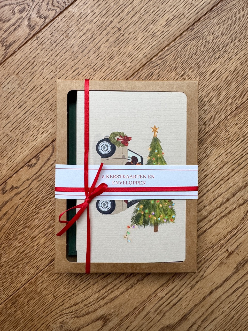 Grappige kerstkaartenset met 8 kerstkaarten en enveloppen