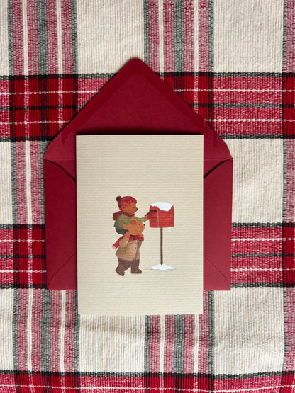 Luxe Kerstkaart - Beertjes sturen een Kerstkaart