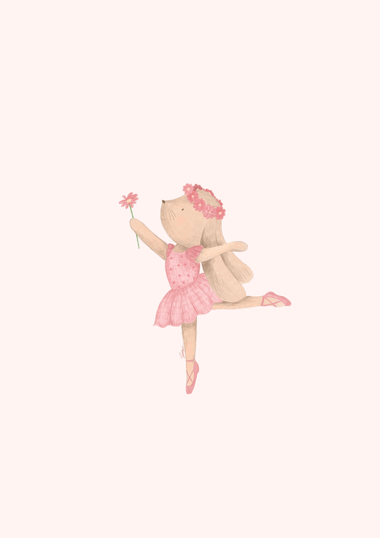 Kinderposter: Ballerina konijntje 