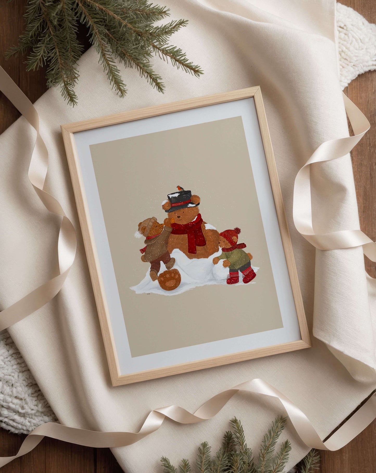 Kerstposter kinderkamer - Papa Sneeuwpop