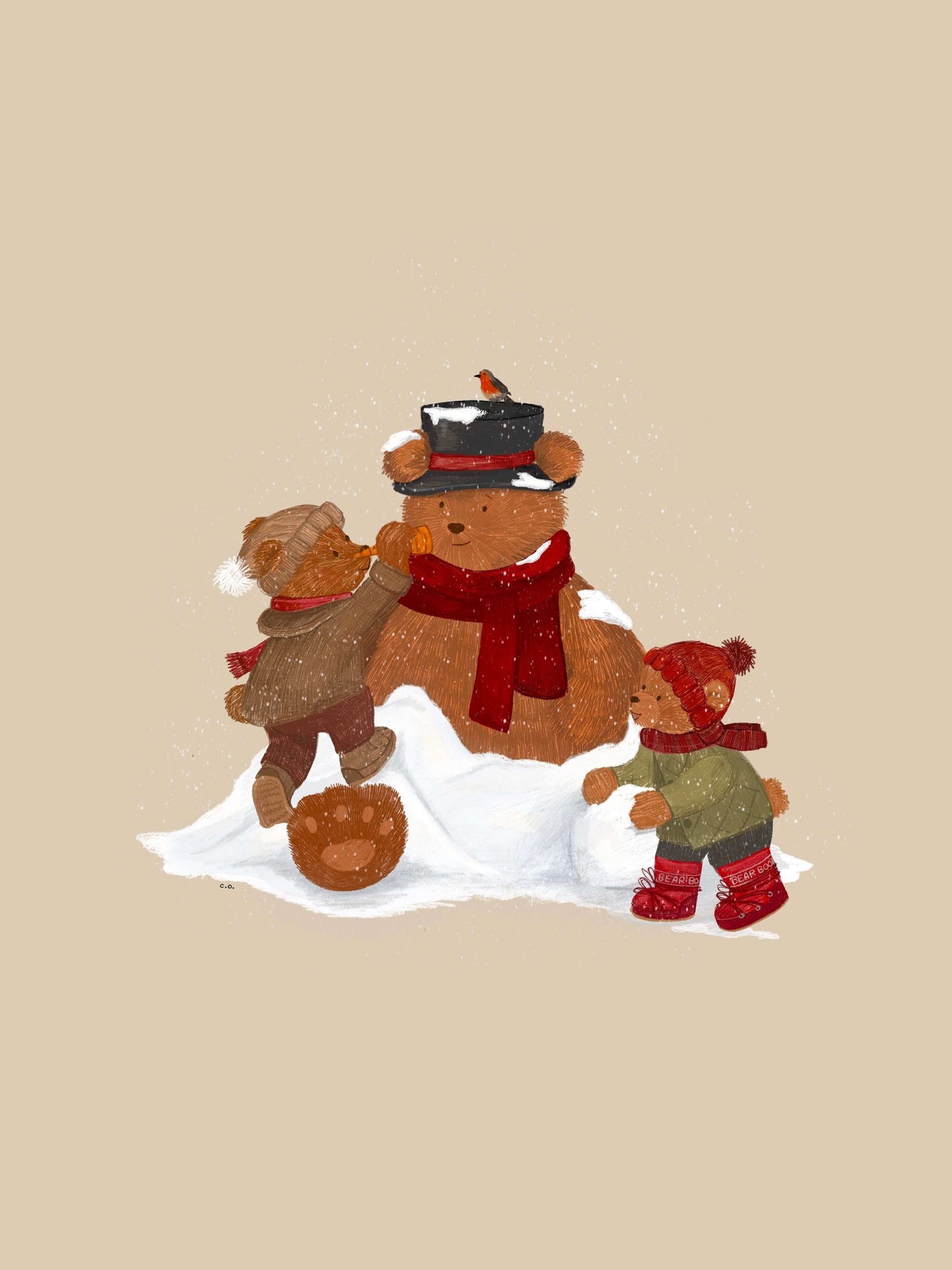 Kerstposter kinderkamer - Papa Sneeuwpop